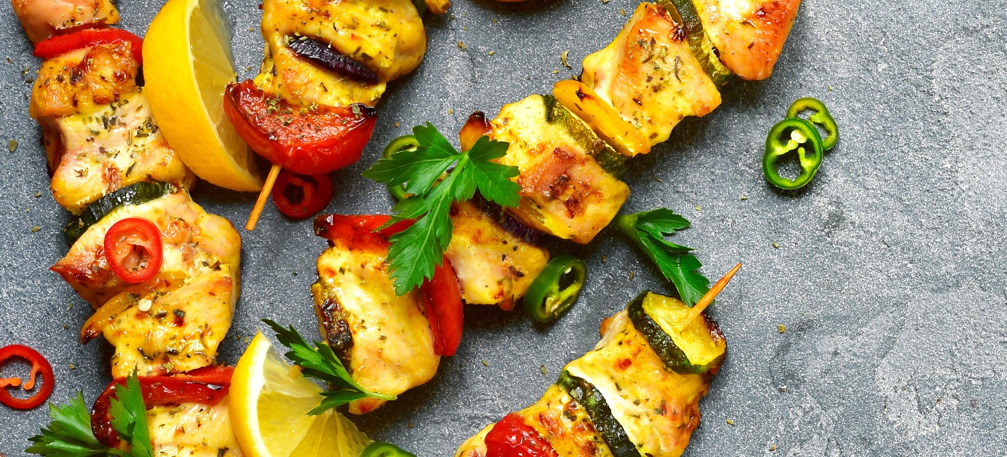 Brochettes de veau aux poivrons