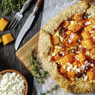 Tarte potiron grillé et feta