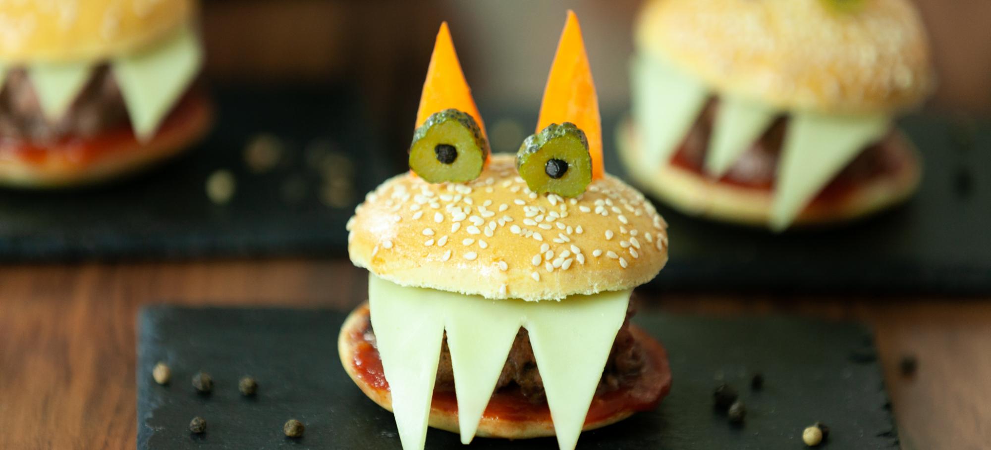 Burger monstre d'Halloween 