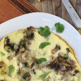 Omelette champignons lardons
