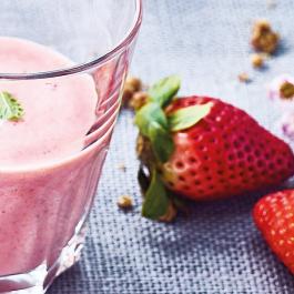 smoothie banane fraise menthe au yaourt à boire recette gourmande diététique facile rapide mes recettes 