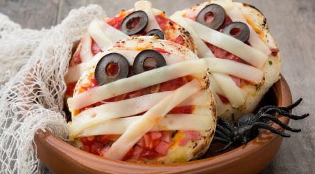 pizza halloween, recette pizza, recette halloween,